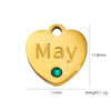 Jewelry Pendant Stainless Steel Heart Shaped Electroplated With Birthstone Pattern