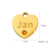 Jewelry Pendant Stainless Steel Heart Shaped Electroplated With Birthstone Pattern