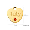 Jewelry Pendant Stainless Steel Heart Shaped Electroplated With Birthstone Pattern