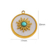 Jewelry Pendant Stainless Steel Inlaid Shell Natural Stone Retro Mang Star Round