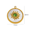 Jewelry Pendant Stainless Steel Inlaid Shell Natural Stone Retro Mang Star Round