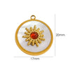 Jewelry Pendant Stainless Steel Inlaid Shell Natural Stone Retro Mang Star Round