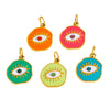 Jewelry Pendant Stainless Steel Irregular Round Dripping Oil Eye Accessories