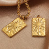Jewelry Pendant Stainless Steel 18K Gold Plated Electroplating Craft Ellipse Handmade Diy Tarot Card