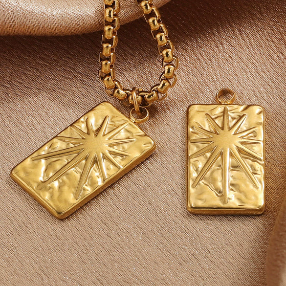Jewelry Pendant Stainless Steel 18K Gold Plated Electroplating Craft Ellipse Handmade Diy Tarot Card