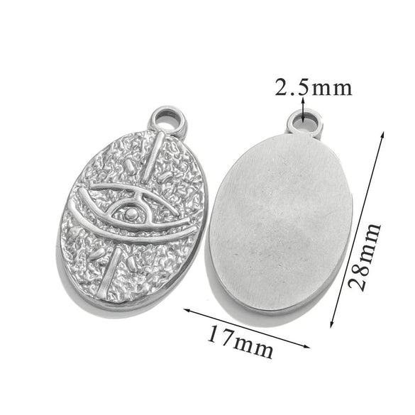 Jewelry Pendant Stainless Steel 18K Gold Plated Electroplating Craft Ellipse Handmade Diy Tarot Card