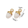 Jewelry Pendant Stainless Steel Natural Stone Oval Pine Cone Totem Handmade Electroplated