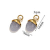 Jewelry Pendant Stainless Steel Natural Stone Oval Pine Cone Totem Handmade Electroplated