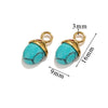 Jewelry Pendant Stainless Steel Natural Stone Oval Pine Cone Totem Handmade Electroplated