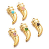 Jewelry Pendant Stainless Steel Natural Stone Spike Shape Electroplated