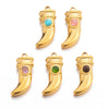 Jewelry Pendant Stainless Steel Natural Stone Spike Shape Electroplated