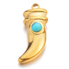 Jewelry Pendant Stainless Steel Natural Stone Spike Shape Electroplated