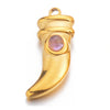 Jewelry Pendant Stainless Steel Natural Stone Spike Shape Electroplated