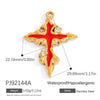 Jewelry Pendant Stainless Steel Oil Dripping Flower Devil's Eye Ocean Heart Electroplating