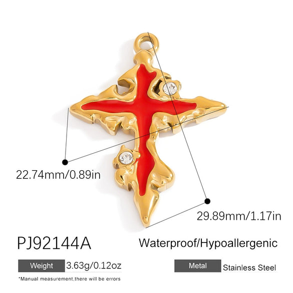 Jewelry Pendant Stainless Steel Oil Dripping Flower Devil's Eye Ocean Heart Electroplating
