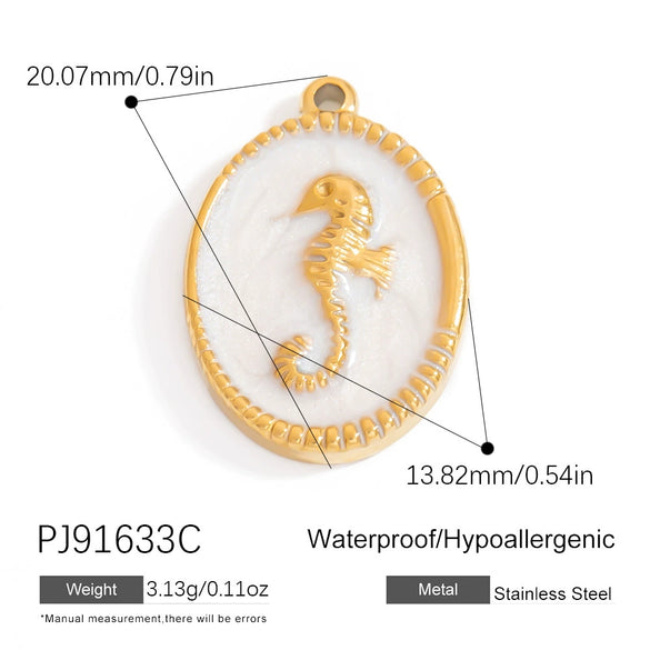 Jewelry Pendant Stainless Steel Oil Dripping Flower Devil's Eye Ocean Heart Electroplating