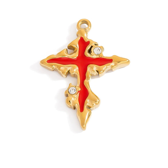Jewelry Pendant Stainless Steel Oil Dripping Flower Devil's Eye Ocean Heart Electroplating