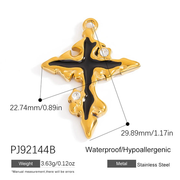Jewelry Pendant Stainless Steel Oil Dripping Flower Devil's Eye Ocean Heart Electroplating