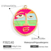 Jewelry Pendant Stainless Steel Oil Dripping Flower Devil's Eye Ocean Heart Electroplating
