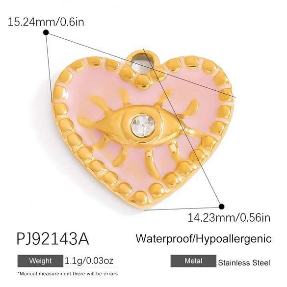Jewelry Pendant Stainless Steel Oil Dripping Flower Devil's Eye Ocean Heart Electroplating