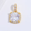 Jewelry Pendant Sterling Silver Geometric Zirconia Sugar Cube Light Luxury