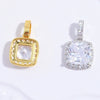 Jewelry Pendant Sterling Silver Geometric Zirconia Sugar Cube Light Luxury