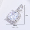 Jewelry Pendant Sterling Silver Geometric Zirconia Sugar Cube Light Luxury
