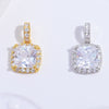 Jewelry Pendant Sterling Silver Geometric Zirconia Sugar Cube Light Luxury