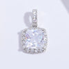 Jewelry Pendant Sterling Silver Geometric Zirconia Sugar Cube Light Luxury