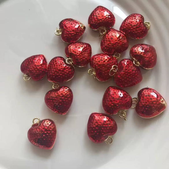 Jewelry Pendant Strawberry Heart Water Drop Bell Copper Electroplating Oil Dripping Light Luxury Pastoral Style