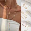 Jewelry 3Piece Set With Cross Frame Chain Necklace Copperclad Iron Copper Alloy Geometric Electroplating