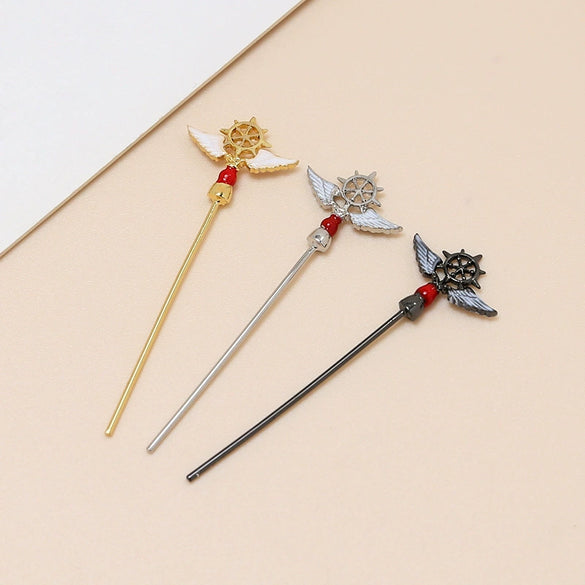 Jewelry Pin Accessories Alloy Silver Plated Gold Plated Copperplated Handmade With Baking Paint Magic Wand Elf Staff Design