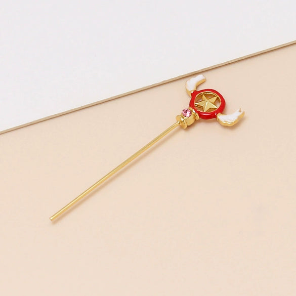Jewelry Pin Accessories Alloy Silver Plated Gold Plated Copperplated Handmade With Baking Paint Magic Wand Elf Staff Design