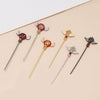 Jewelry Pin Accessories Alloy Silver Plated Gold Plated Copperplated Handmade With Baking Paint Magic Wand Elf Staff Design