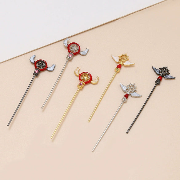 Jewelry Pin Accessories Alloy Silver Plated Gold Plated Copperplated Handmade With Baking Paint Magic Wand Elf Staff Design