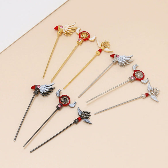 Jewelry Pin Accessories Alloy Silver Plated Gold Plated Copperplated Handmade With Baking Paint Magic Wand Elf Staff Design