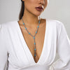 Jewelry Plastic Beaded Geometric Handmade Collarbone Neckchain Long Tassel Necklace
