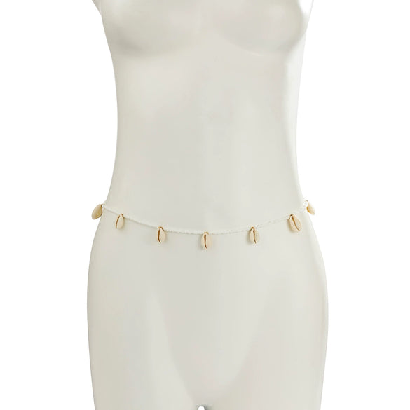 Jewelry Plastic Beaded Woven Body Chain Waist Chain With Shell Tassel For Women