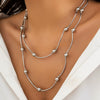 Jewelry Plastic Geometric Beaded Clavicle Chain For Women Electroplated