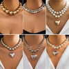 Jewelry Plastic Geometric Beads Punk Collar Clavicle Chain Necklace For Women Electroplated