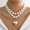 Jewelry Plastic Geometric Beads Punk Collar Clavicle Chain Necklace For Women Electroplated