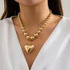 Jewelry Plastic Geometric Beads Punk Collar Clavicle Chain Necklace For Women Electroplated