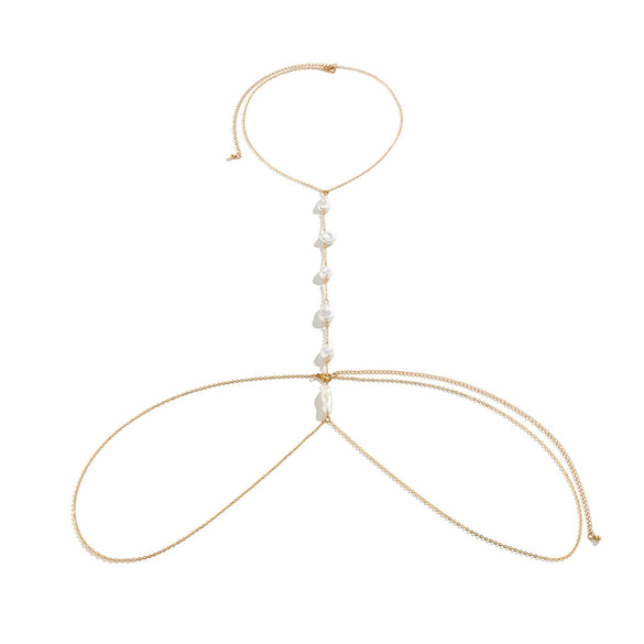 Jewelry Plastic Geometric Body Chain For Women Electroplating Simple Style