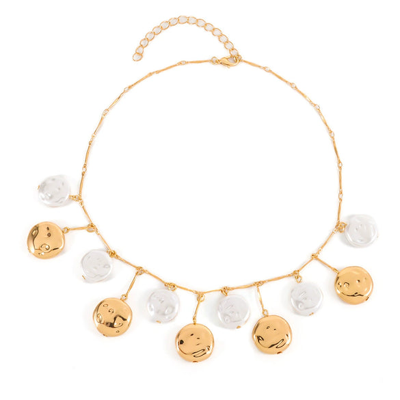 Jewelry Plastic Geometric Drop Shape Electroplating Pendant Necklace For Women