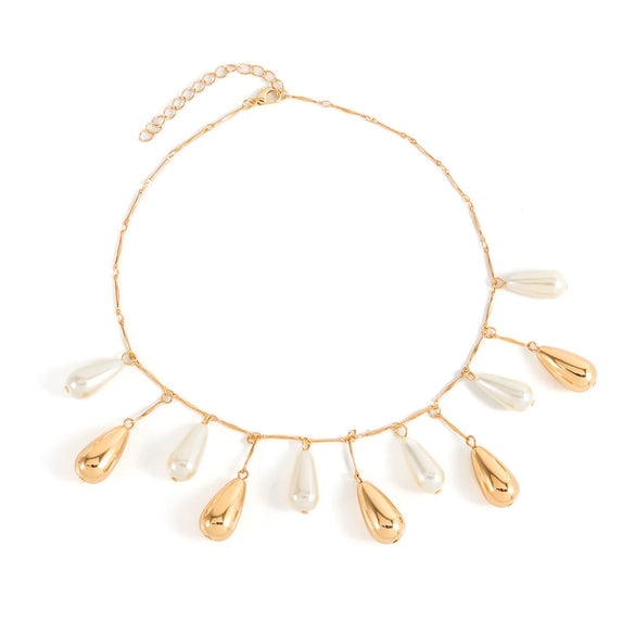 Jewelry Plastic Geometric Drop Shape Electroplating Pendant Necklace For Women