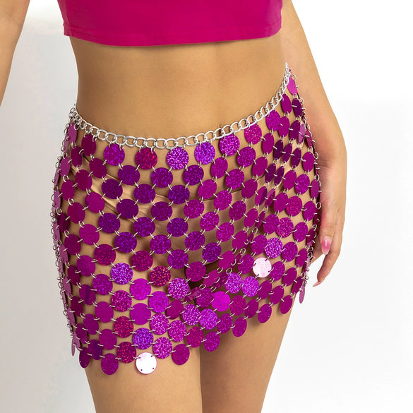 Jewelry Plastic Geometric Handwoven Women's Body Chain With Color Sequins