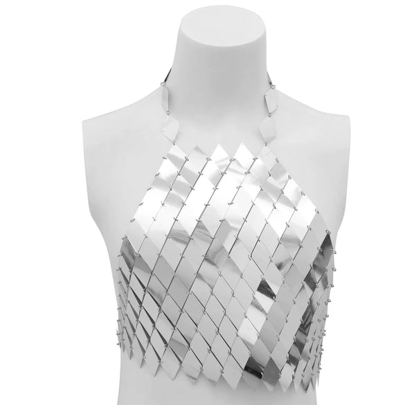 Jewelry Plastic Geometric Sequins Body Chain Electroplating Handmade For Women