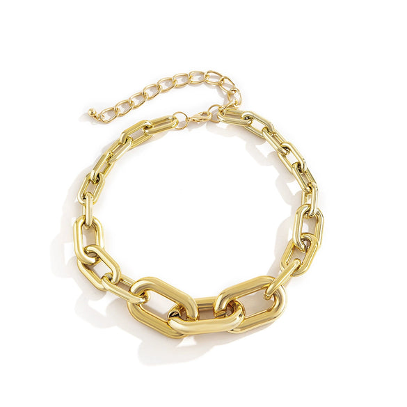 Jewelry Plastic Plating Cross Chain Punk Hiphop Clavicle Necklace With Geometric Design For Women