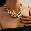 Jewelry Plastic Plating Cross Chain Punk Hiphop Clavicle Necklace With Geometric Design For Women