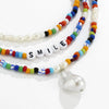 Jewelry Plastic Resin Acrylic Bohemian Style Specialshaped Letter Multilayer Stacked Dripping Oil Men's Necklace